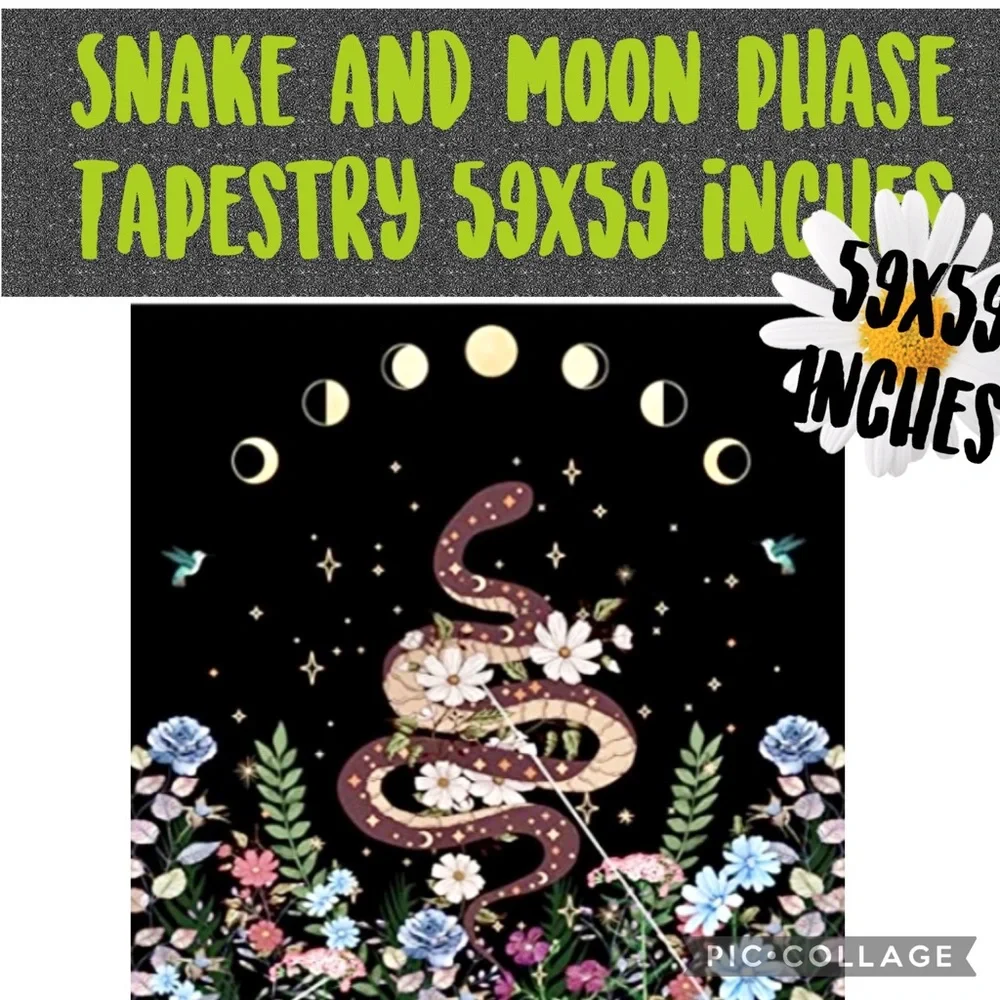 🐍 Snake and Moonphase Tapestry